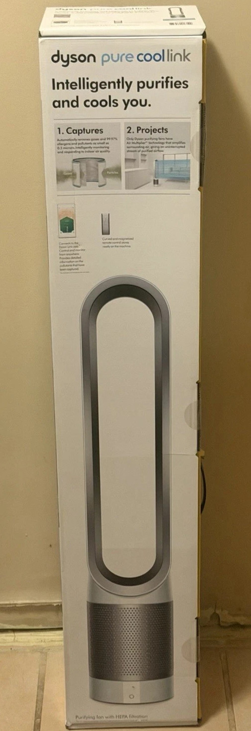 Dyson Pure Cool TP02 Wi-Fi Enabled HEPA Air Purifier and Tower Fan, White/Silver