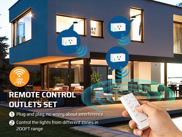 DEWENWILS Remote Control Outlet, Indoor Wireless Remote Outlet Switch 5 Outlets