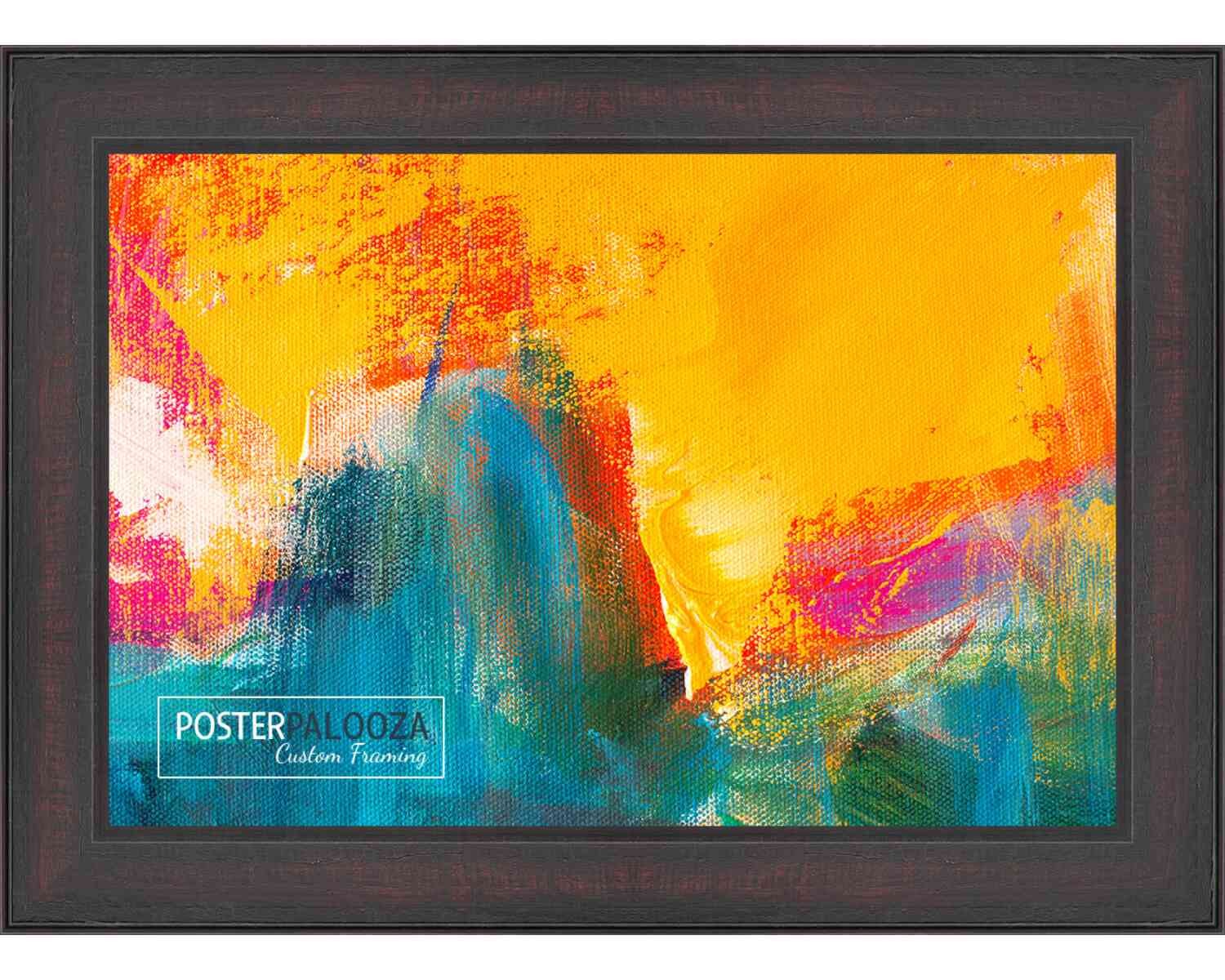 Panoramic Distressed Brown Picture Frame – UV Acrylic, Backing, Hanging Hardware