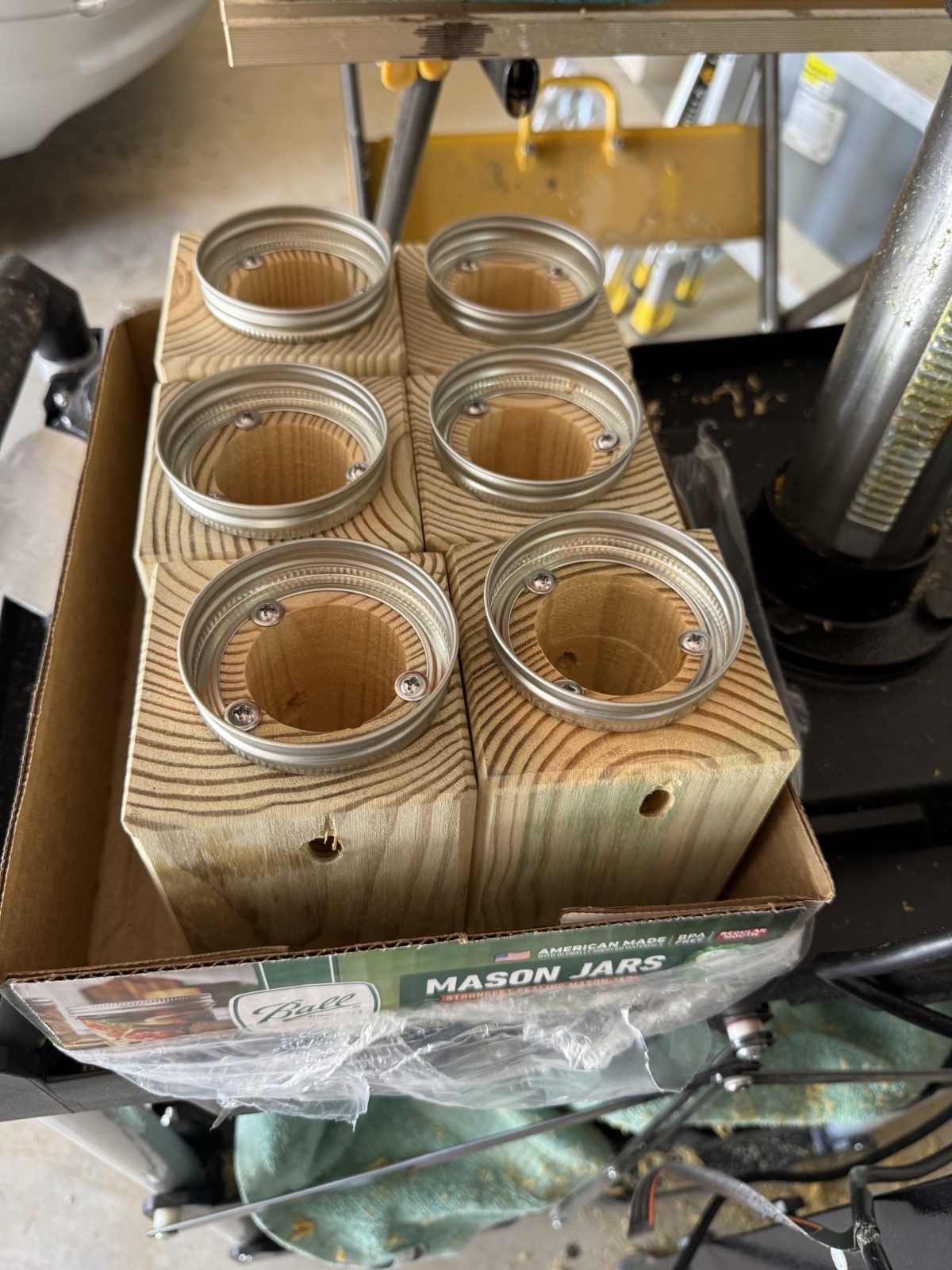 Set Of 2 Handmade Soft Pine Carpenter Bee Traps W/ Jars & Hooks- Free Shipping!