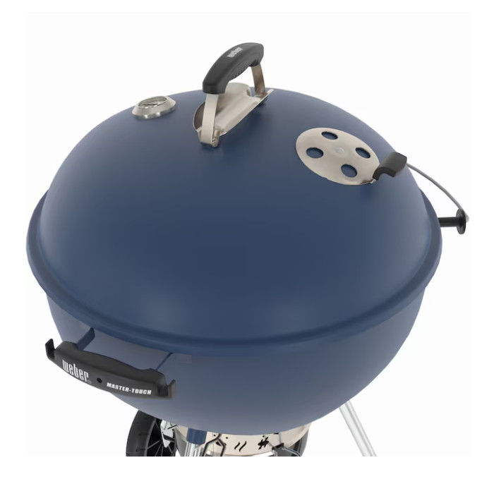 Weber Master-Touch 22-in W Slate Blue Kettle Charcoal Grill 14513601 – New