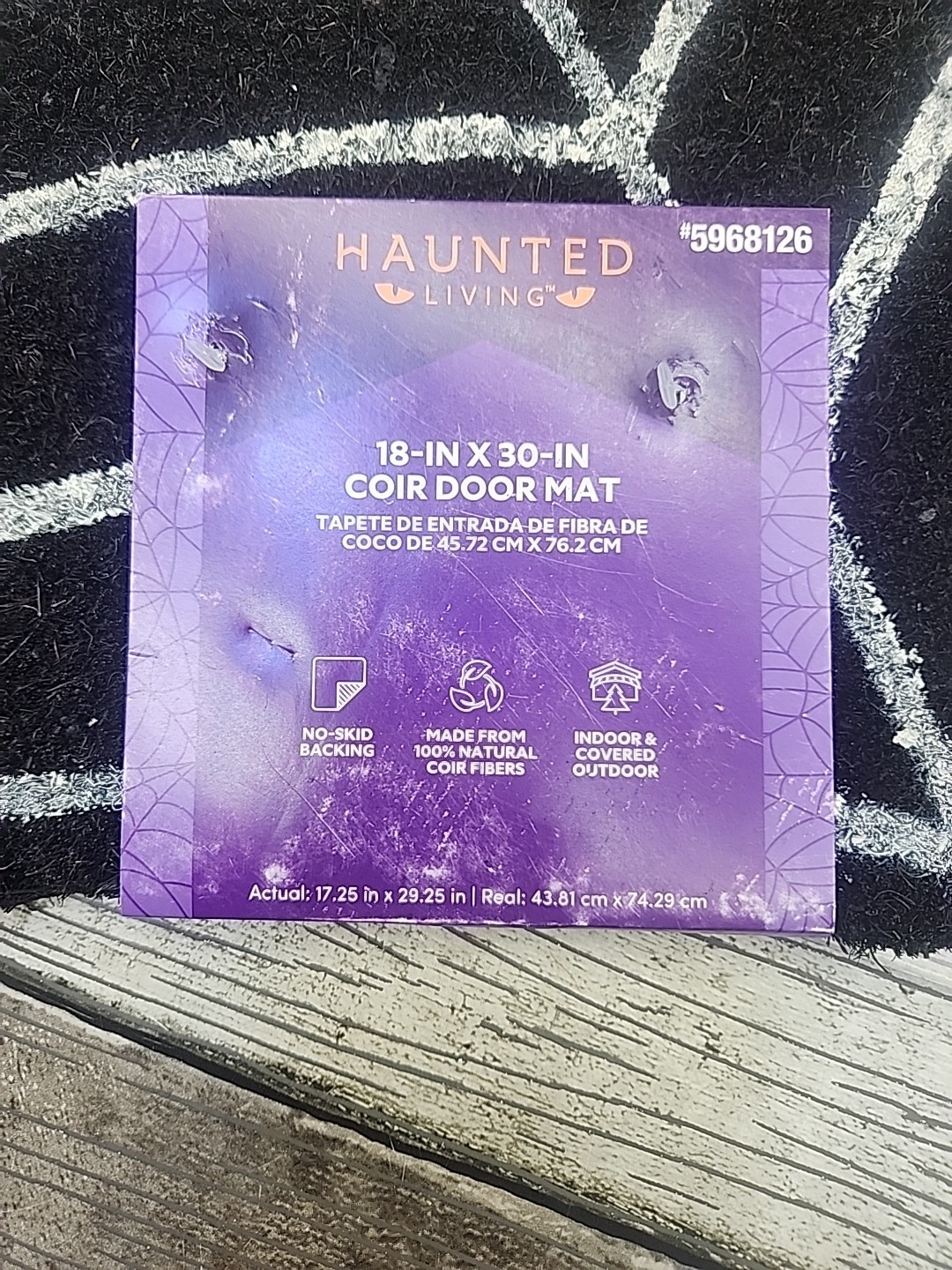 Haunted Living 18inx30in Coir Door Mat Spider Web