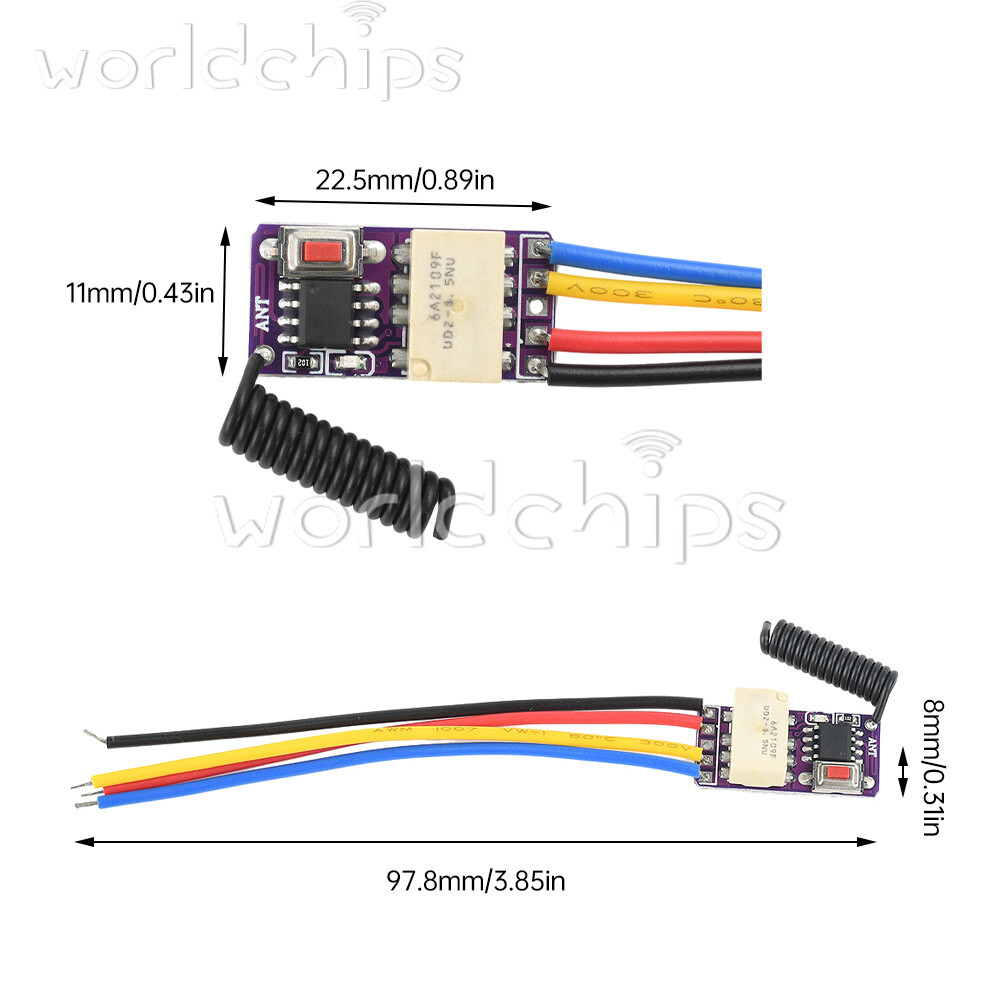 3.7V-12V RF Remote PCB Board 433MHZ Wireless Relay Switch Signal Module New