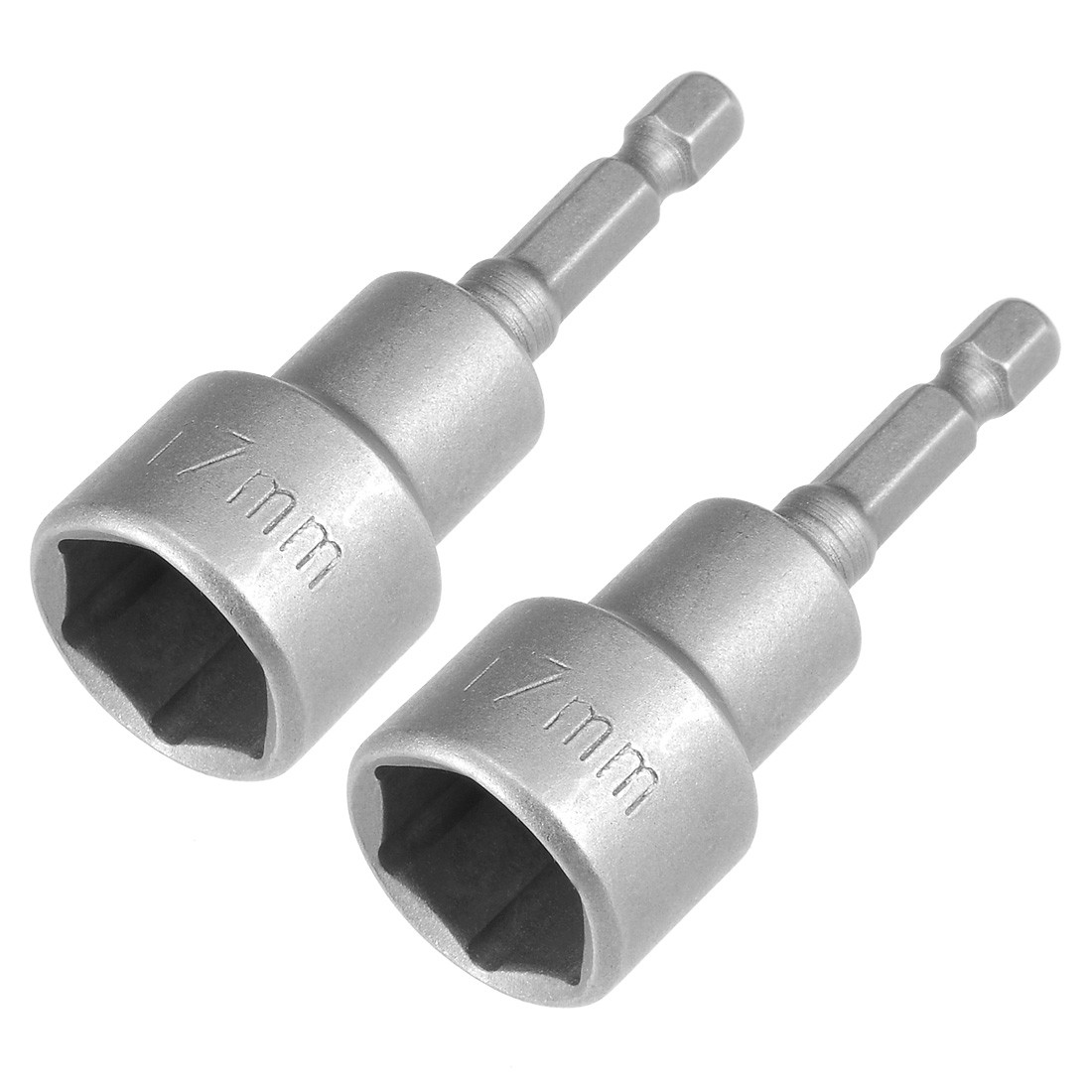 2pcs 1/4″ Quick-Change Hex Shank 17mm Magnetic Nut Setter Driver Drill Bit