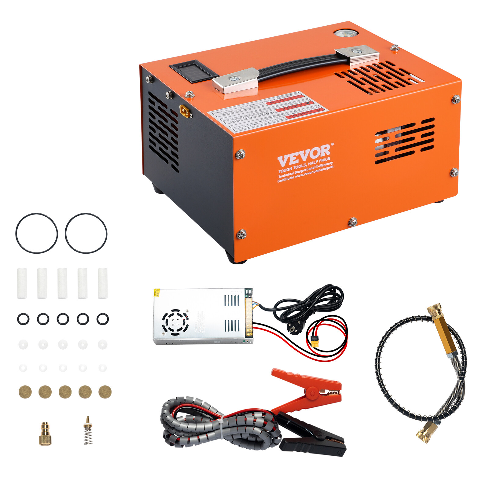 VEVOR PCP Air Compressor 4500PSI External Converter DC12V & AC115V Manual Stop