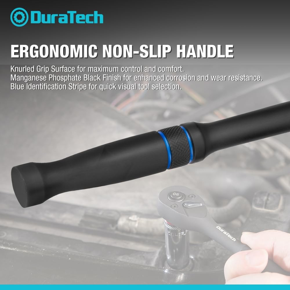 DURATECH 1/4 Inch Drive Ratchet Wrench, 90-Tooth Quick-Release Reversible Wrench