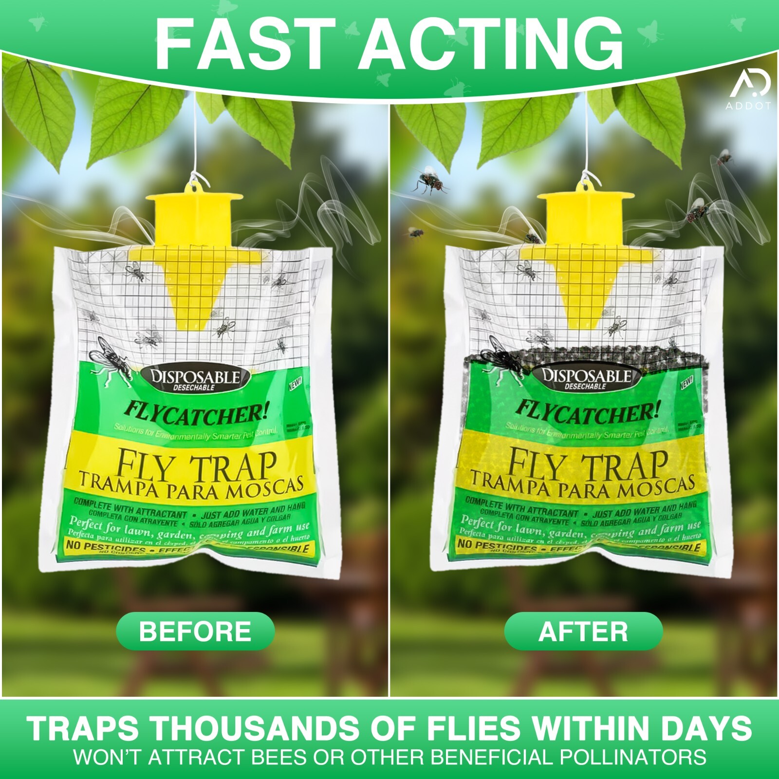 outdoor disposable fly traps to keep outdoor ranches free from annoying fly