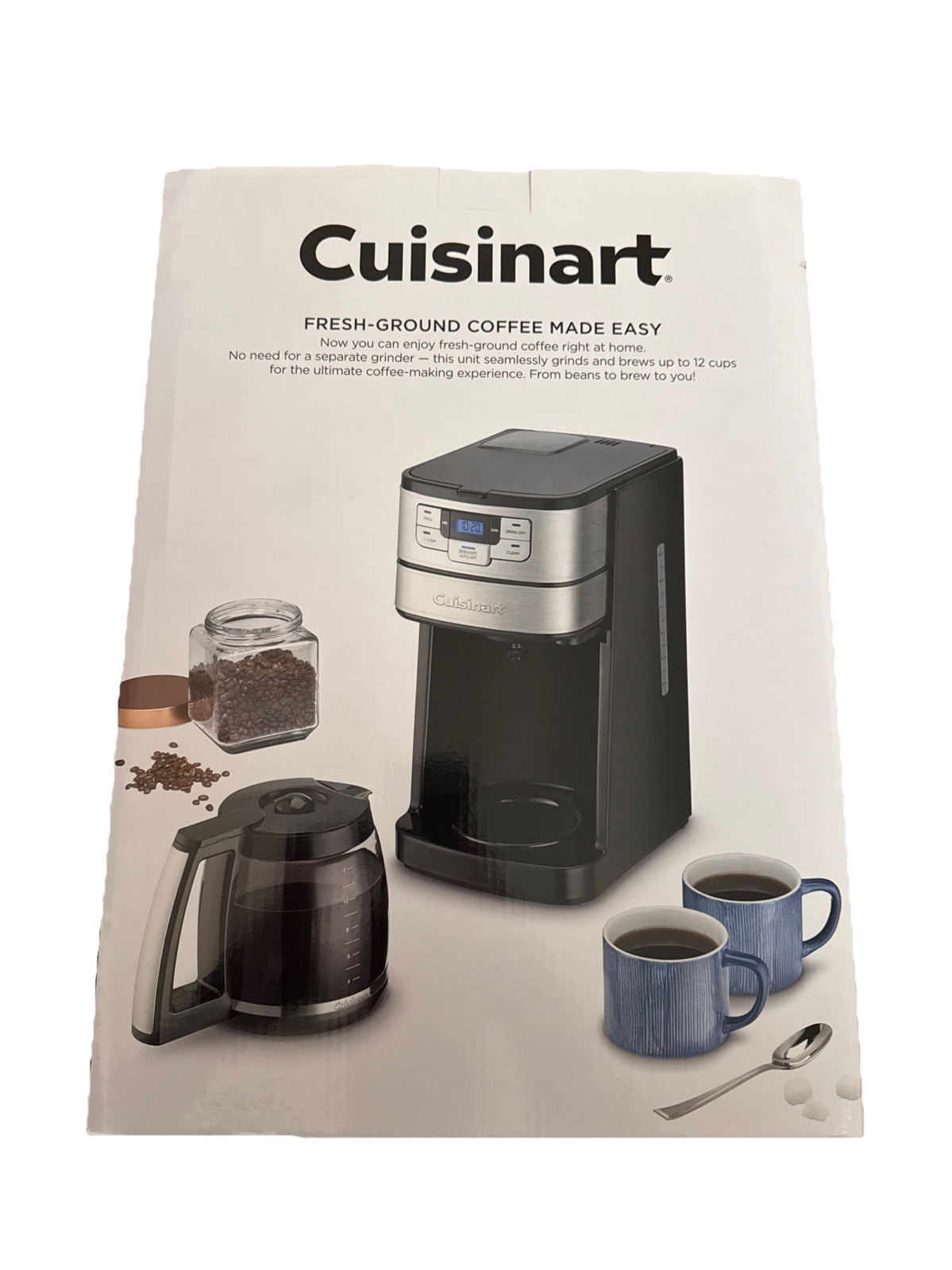 Cuisinart Automatic Grind & Brew 12 Cup Coffee Maker Black Stainless Steel