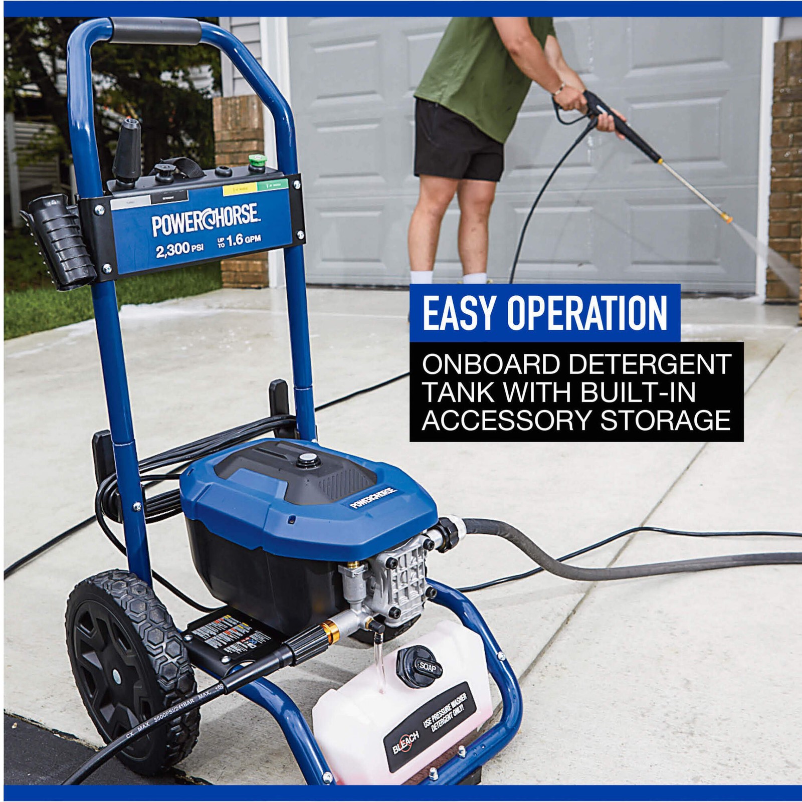 Powerhorse Electric Cold Water Pressure Washer, 2300 PSI, 1.6 GPM