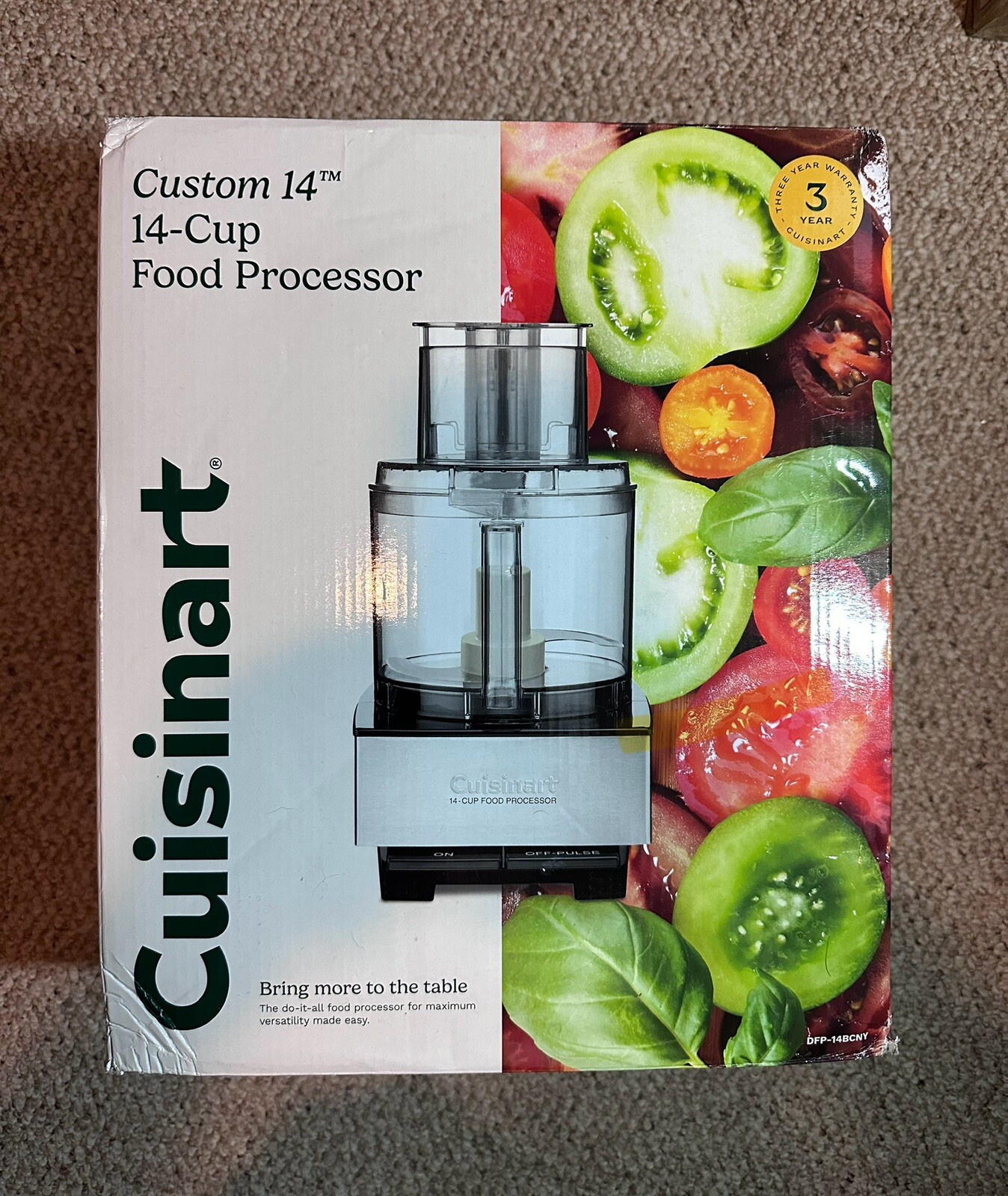 Cuisinart Custom 14-Cup Food Processor, Brushed Stainless, DFP-14BCNY, Brand New