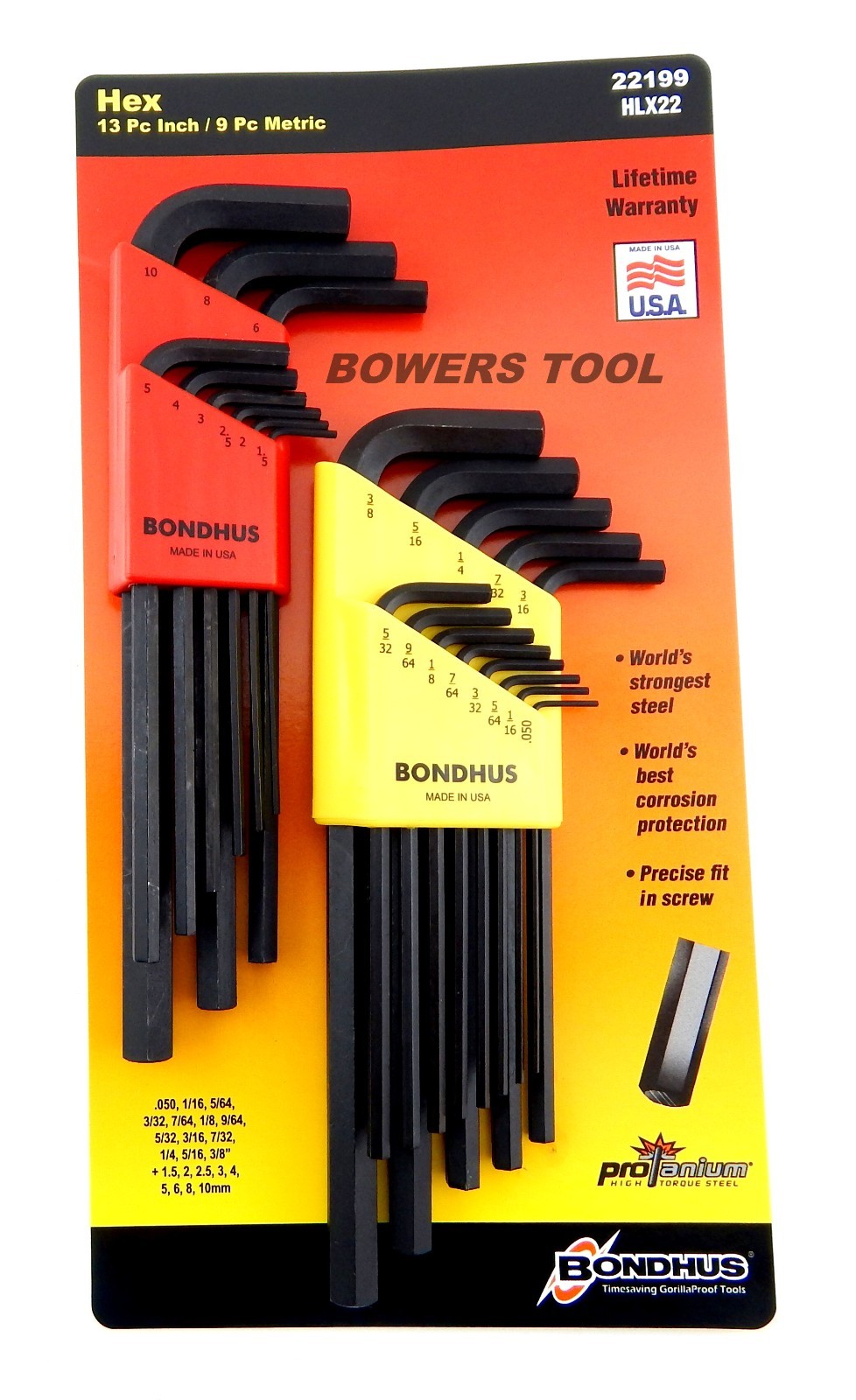 Bondhus 30pc Hex & Torx L Wrench Set Metric SAE Standard Inch USA 22199.31834