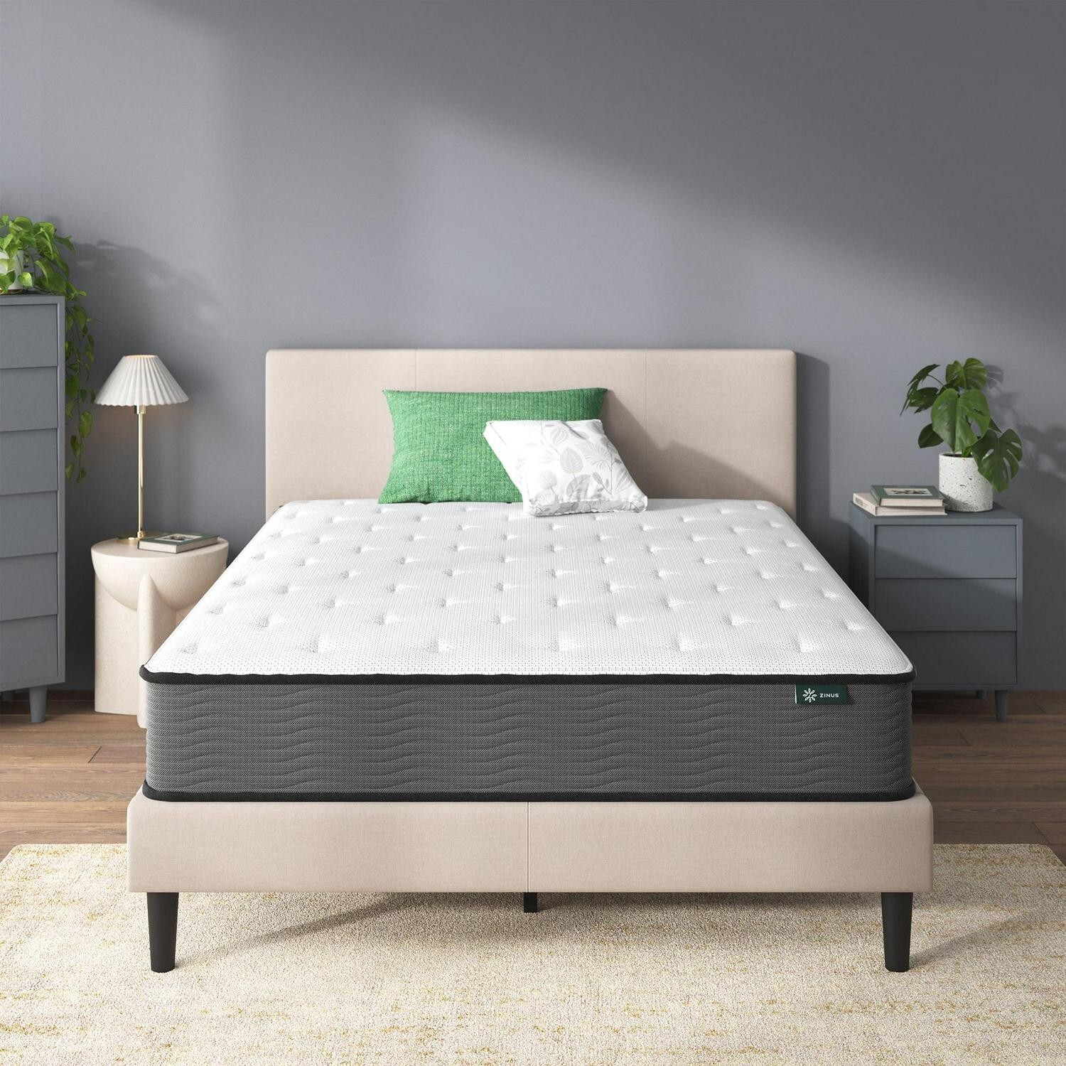 Zinus Pressure Relief Extra Firm Hybrid Mattress Comfort Foam and Pocket Spring