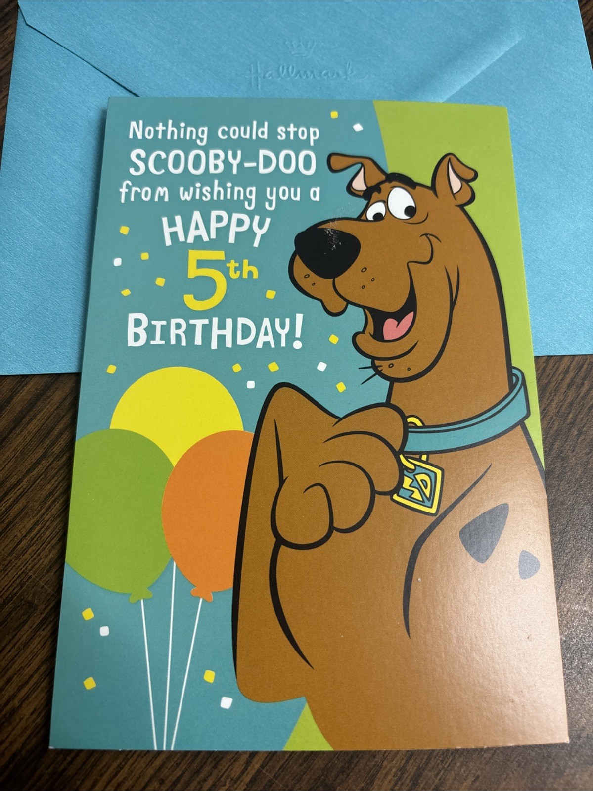 Happy 5th Birthday Scooby Doo 5 Years Old 5″x7″ Hallmark Greeting Card