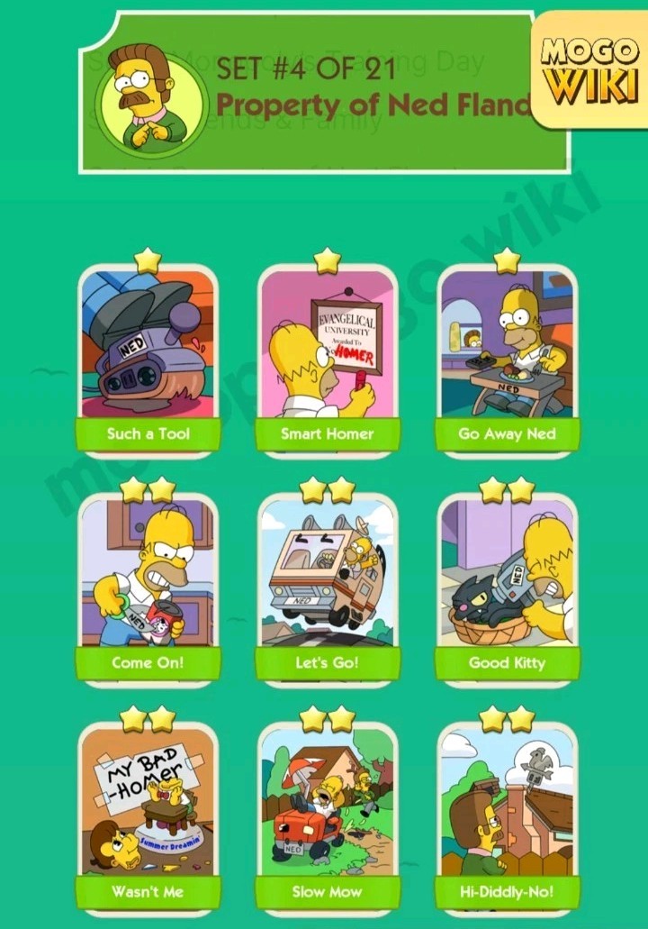 Mono..ly Sticker Go All 1-2-3-4-5-6 Star Very Low price(0.99) The Simpsons Album
