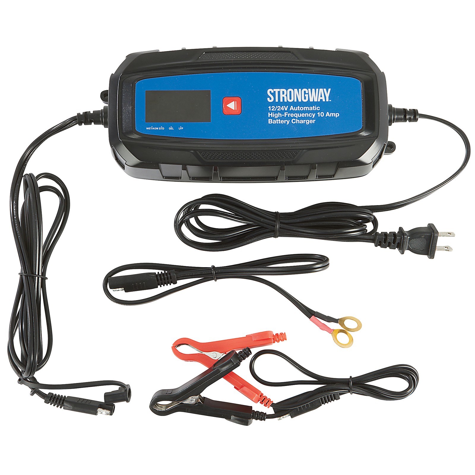 Strongway 12/24V Smart Battery Charger, 120V Input, 10A Max. Output, 3 Settings