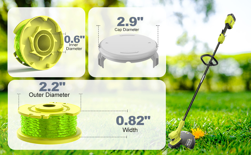 6Pack For Ryobi Twisted Trimmer Line Spool For Ryobi AC80RL3 0.08″ 18V 24V 40V