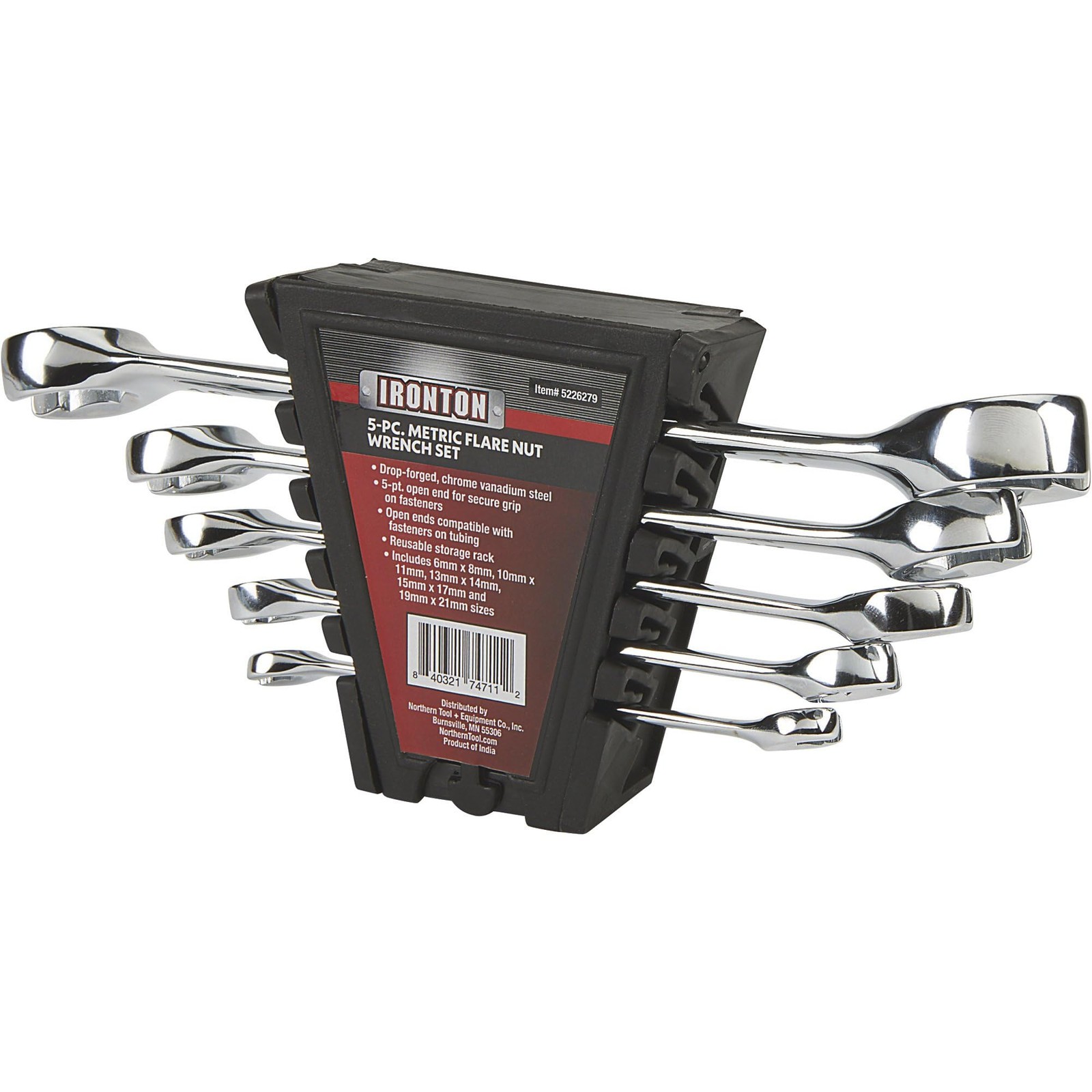 Ironton 5-Pc. Metric Flare Nut Wrench Set, Model# E-2104