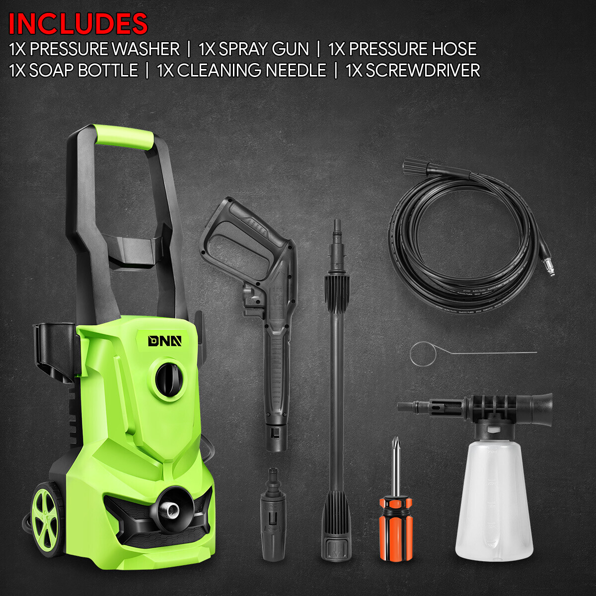 1500W 1813 PSI Pressure Washer Portable Electric Power Cleaner Machine 1.45 GPM