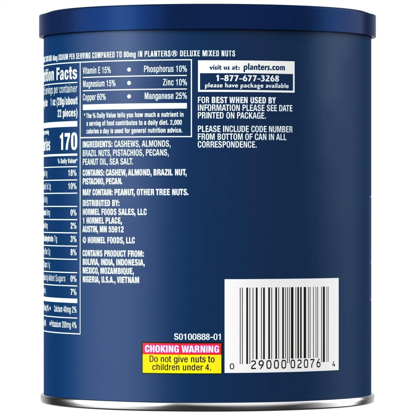 PLANTERS Deluxe Lightly Salted Mixed Nuts, Party Snacks, Plant-Based Protein 15.