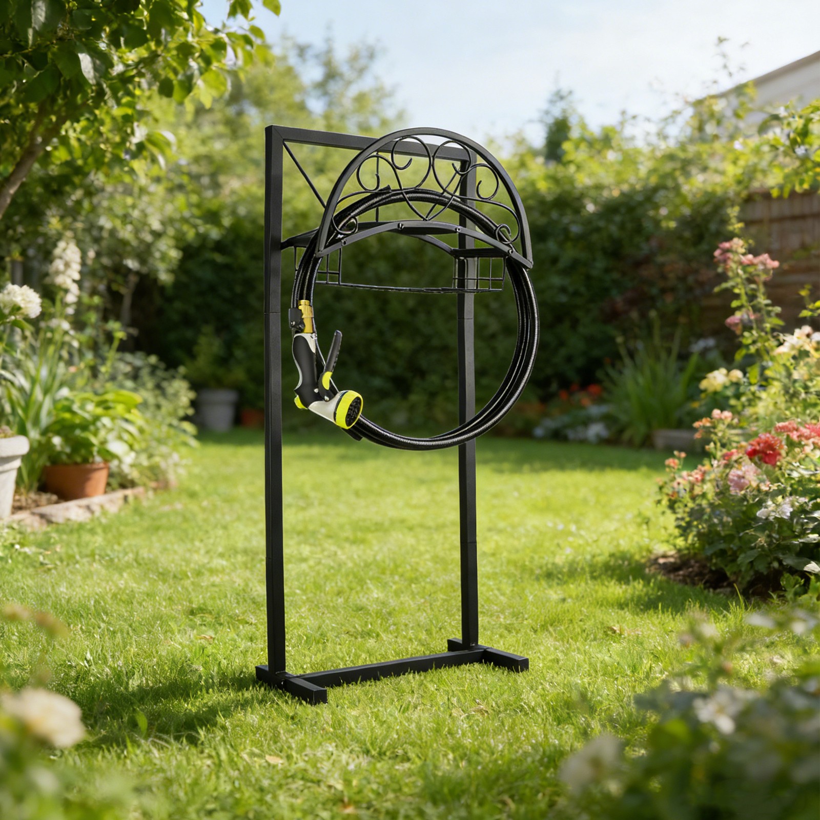 Garden Hose Holder – Upgraded Water Hose Holder Holds 151-feet Hose, Heavy Duty
