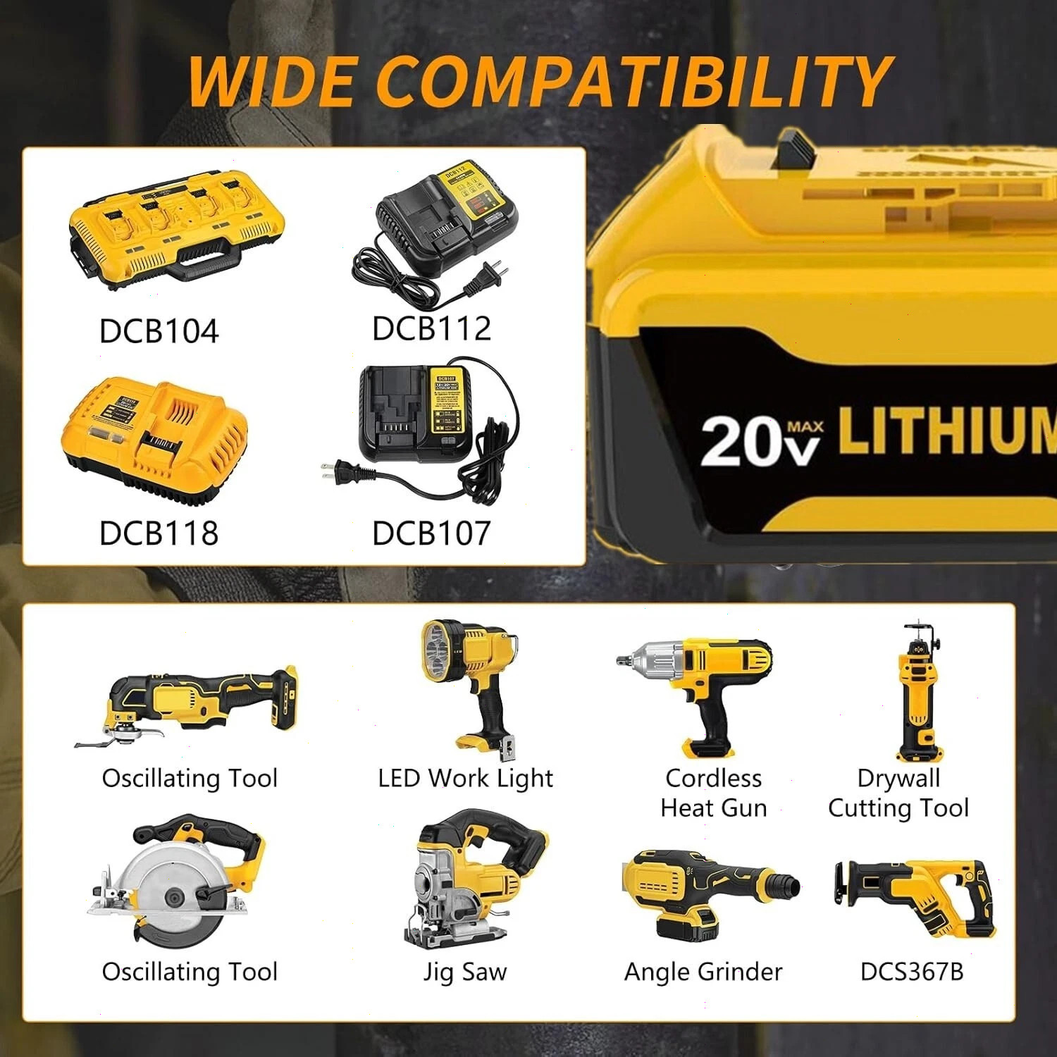 2PACK For DeWALT DCB210-2 20V MAX XR 10.0 AH Lithium-Ion Battery DCB206 DCB200