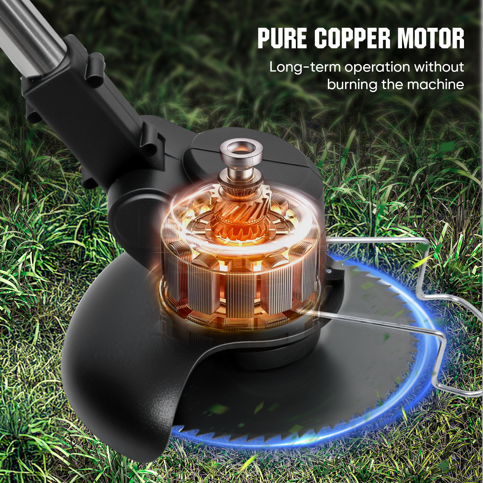 Cordless Grass String Trimmer Cutter Electric Weed Whacker Lawn Mower +2 Battery