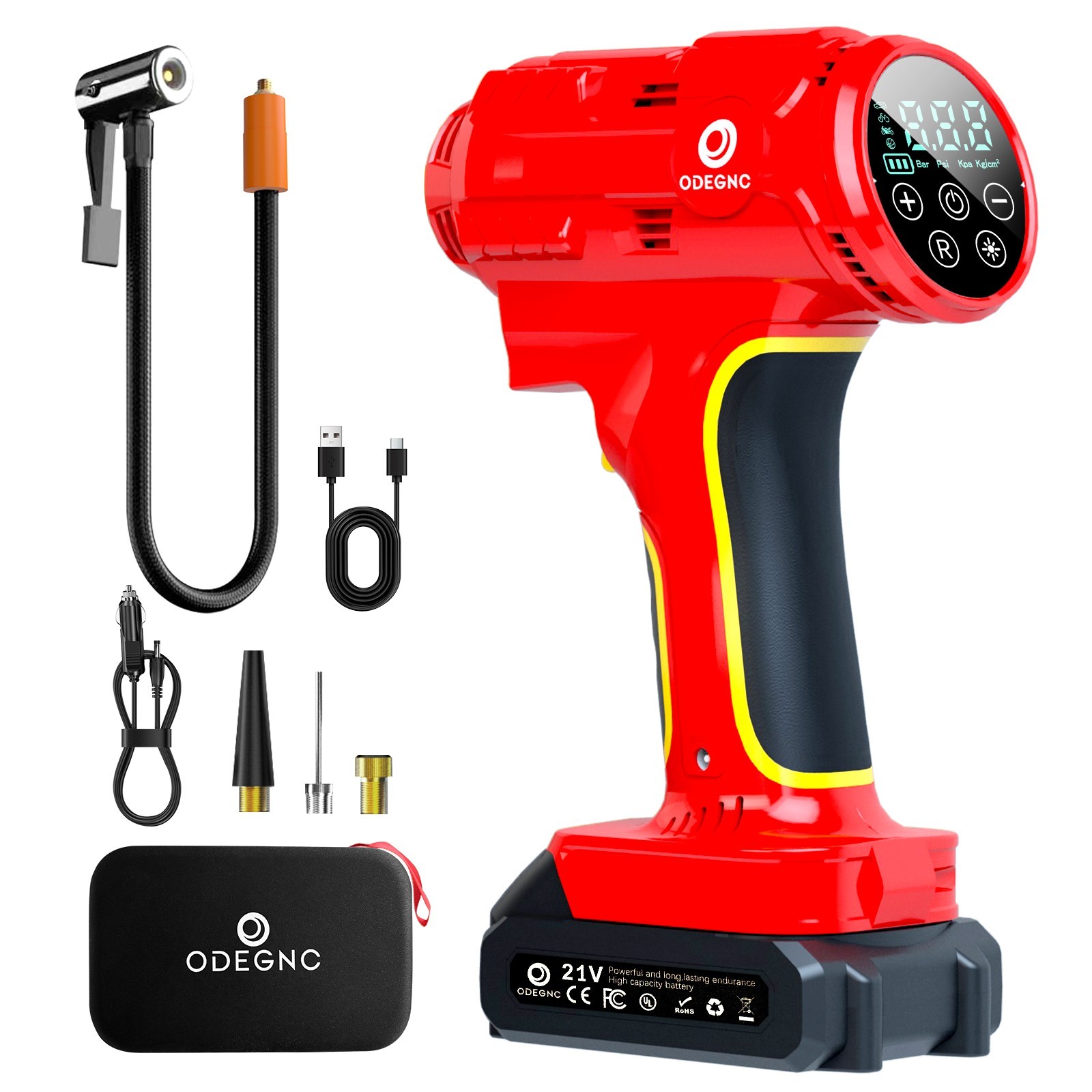Car Air Tire Inflator Portable Compressor Digital Electric Auto 160PSI 21V