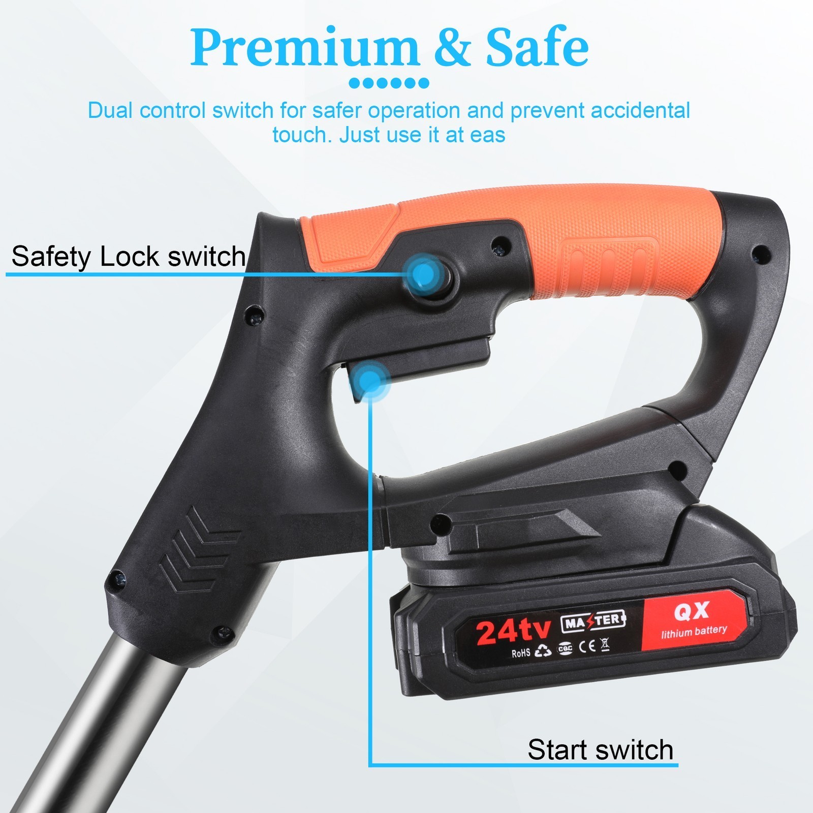 24V Cordless Weed Eater Electric Brush Cutter Lawn Edger Grass String Trimmer