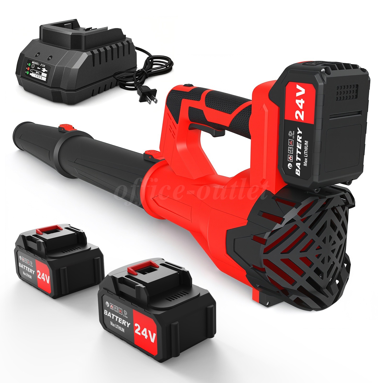 21V High Power Cordless Leaf Blower 6 Speeds Dual 6.0Ah Batteries For Yard Clean