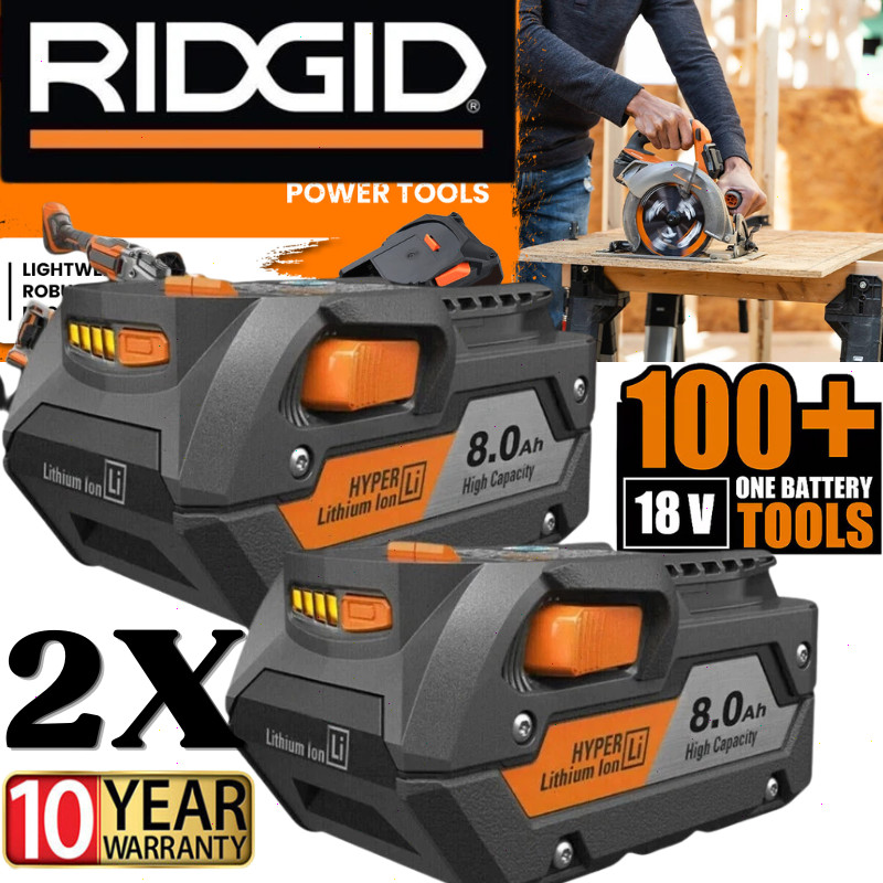 2PACK For Ridgid 18V R840085 8.0Ah Lithium-ion Battery OR Charger 18Volt R840087
