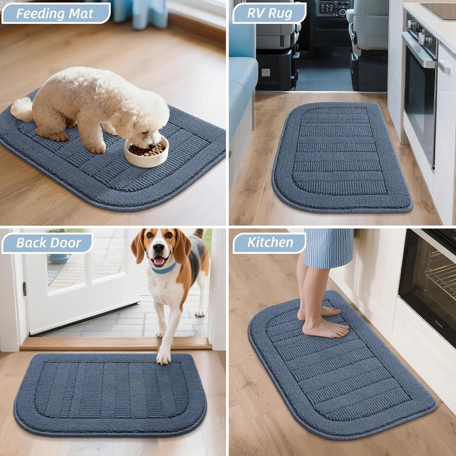 30×18 Inch Kitchen Rug Mat Durable Kitchen Rugs Non-Slip Washable Absorbent K…