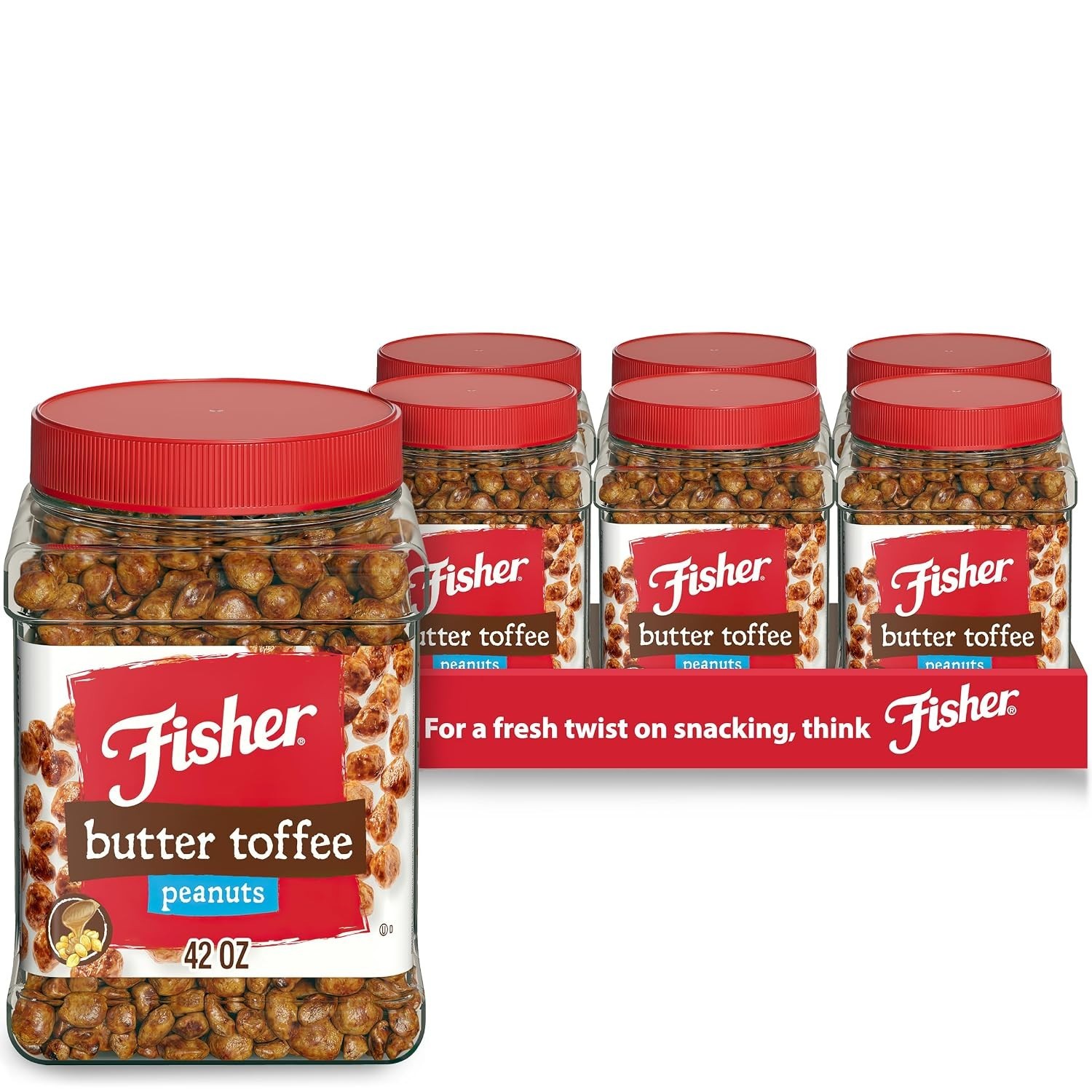 Protein-Packed Butter Toffee Peanuts, 42oz x 6