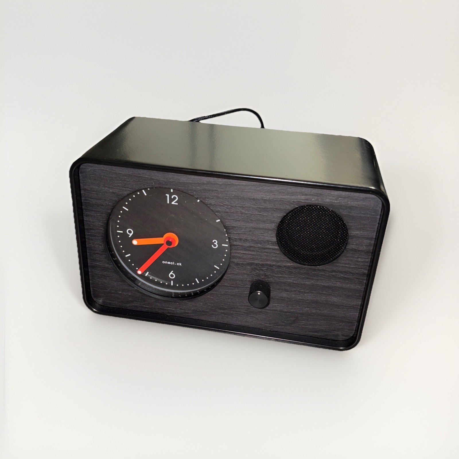 OneClock Gentle Wake Analog Modern Alarm Clock, Black & Black