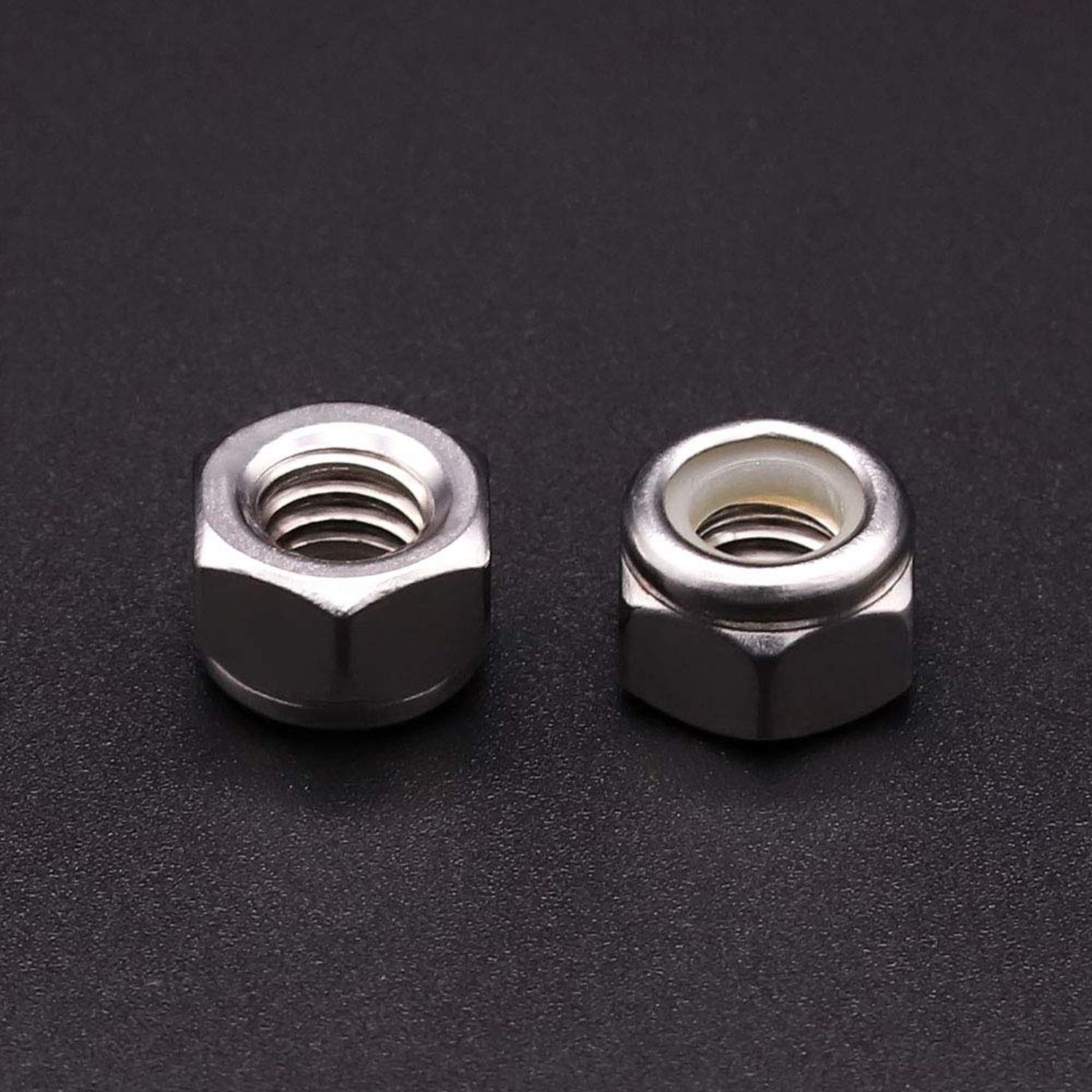 UNC 1/4″-20 inch Nylon Insert Hex Lock Nuts (100 Pack), 304 Stainless Steel (…