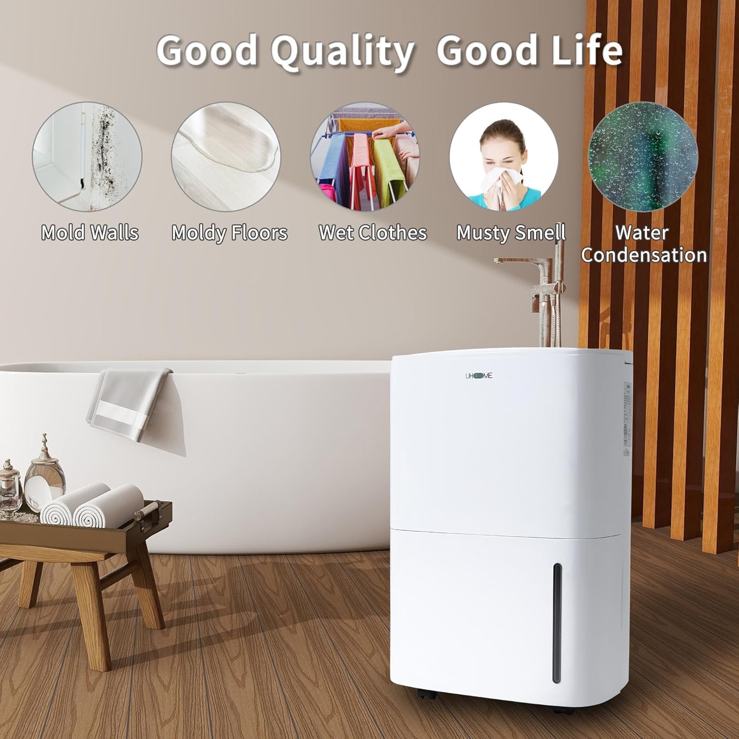 150 Pints Dehumidifier with Pump 7000 Sq Ft for Large Rooms Basement