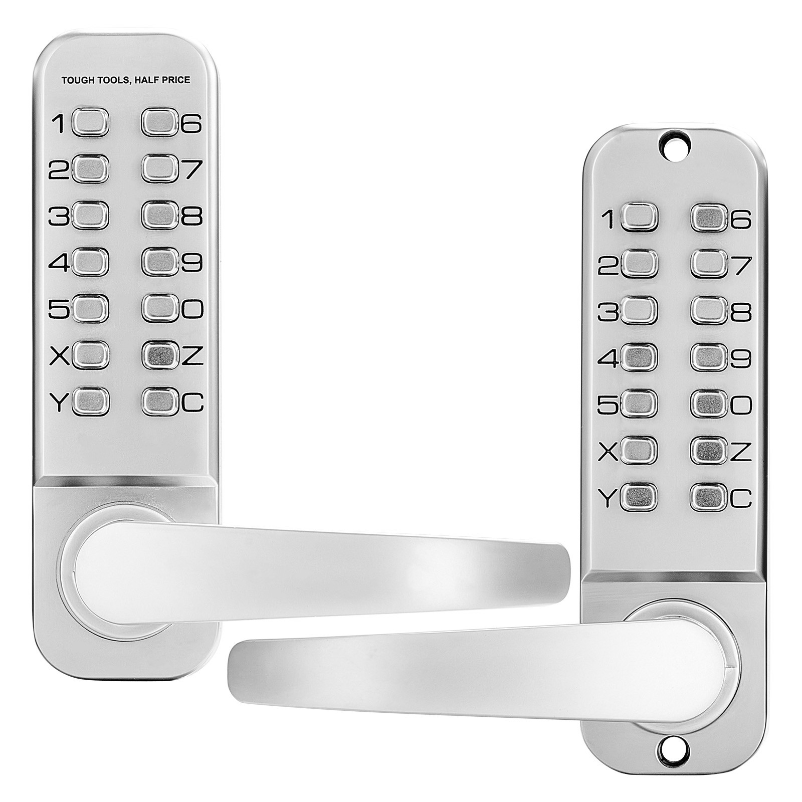 Mechanical Keyless Entry Door Lock 14 Key Mechanical Keypad Lock for Home Sliver