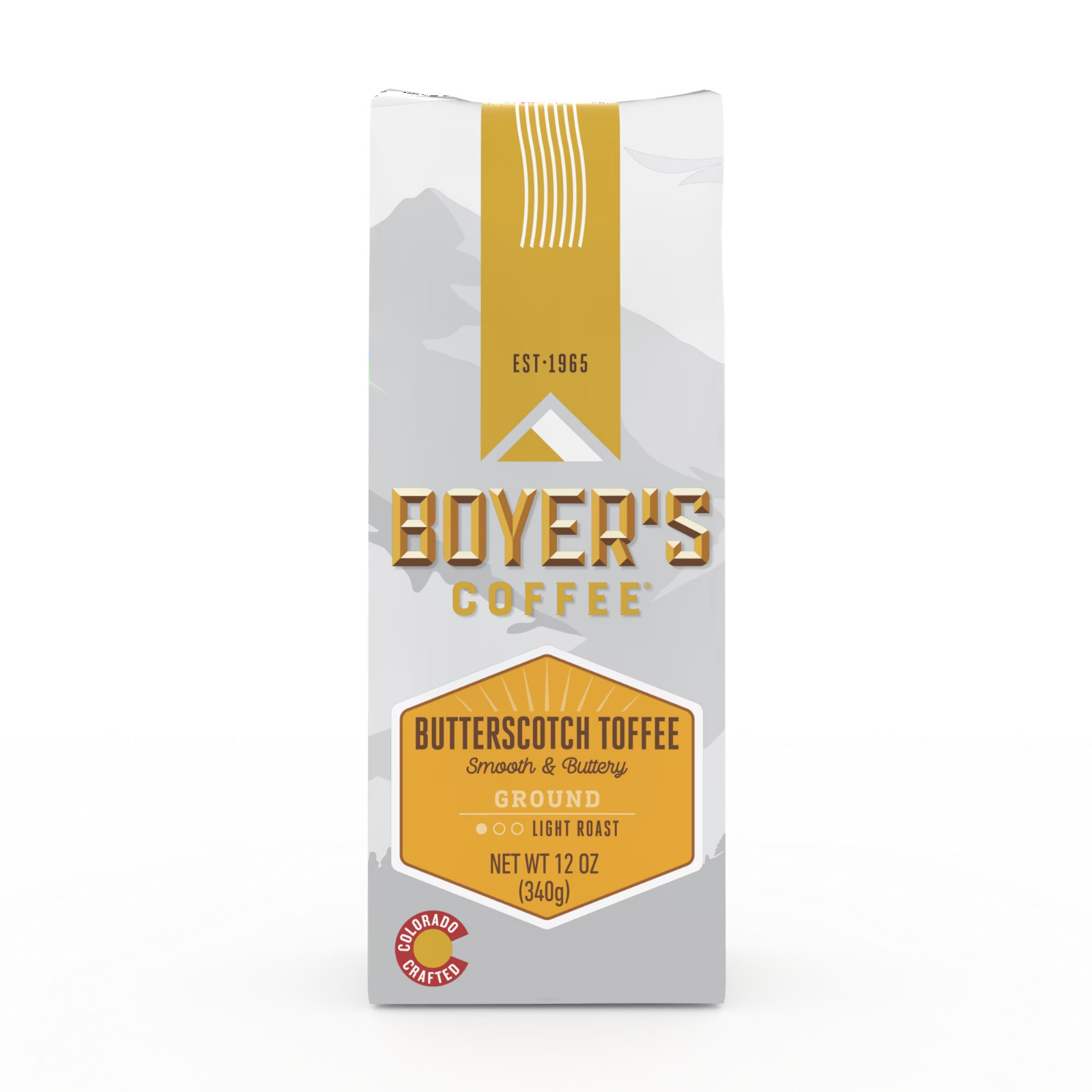Boyer’s Coffee Butterscotch Toffee, Ground Coffee, Light Roast, 12 Oz