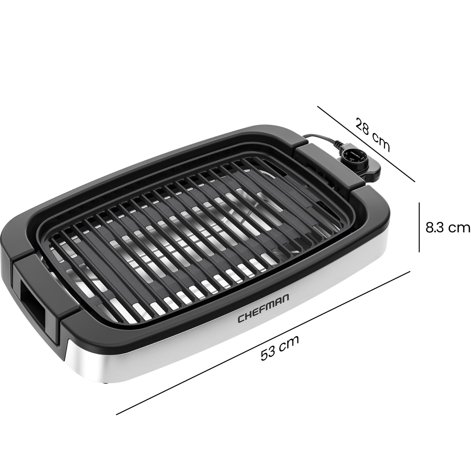 Chefman RJ23-SPG-SS Smokeless Indoor Electric Grill with Adjustable Temperature