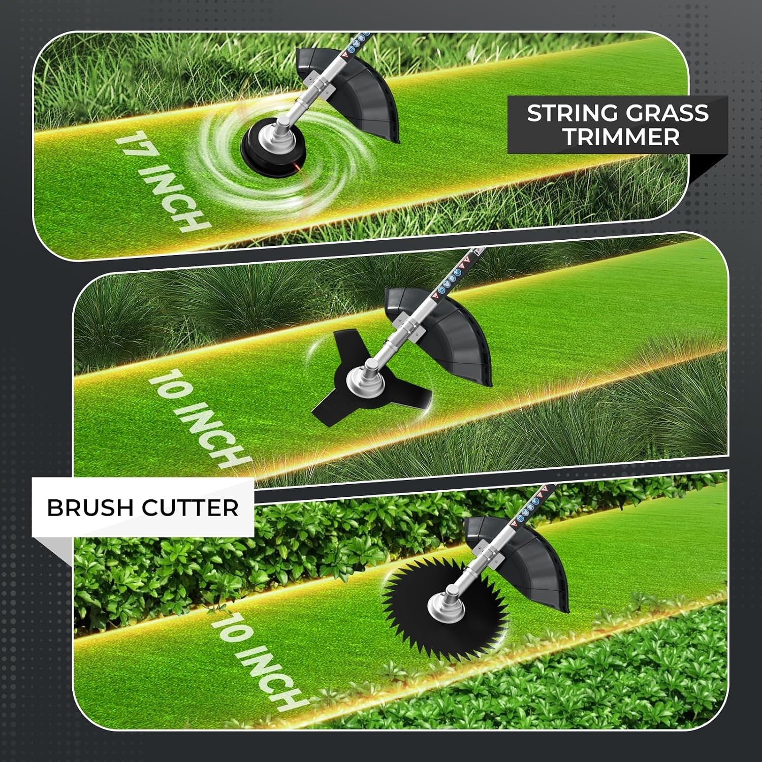 52CC Backpack 6-in-1 Multi-Functional Weed Wacker Gas Powered Hedge Trimmer