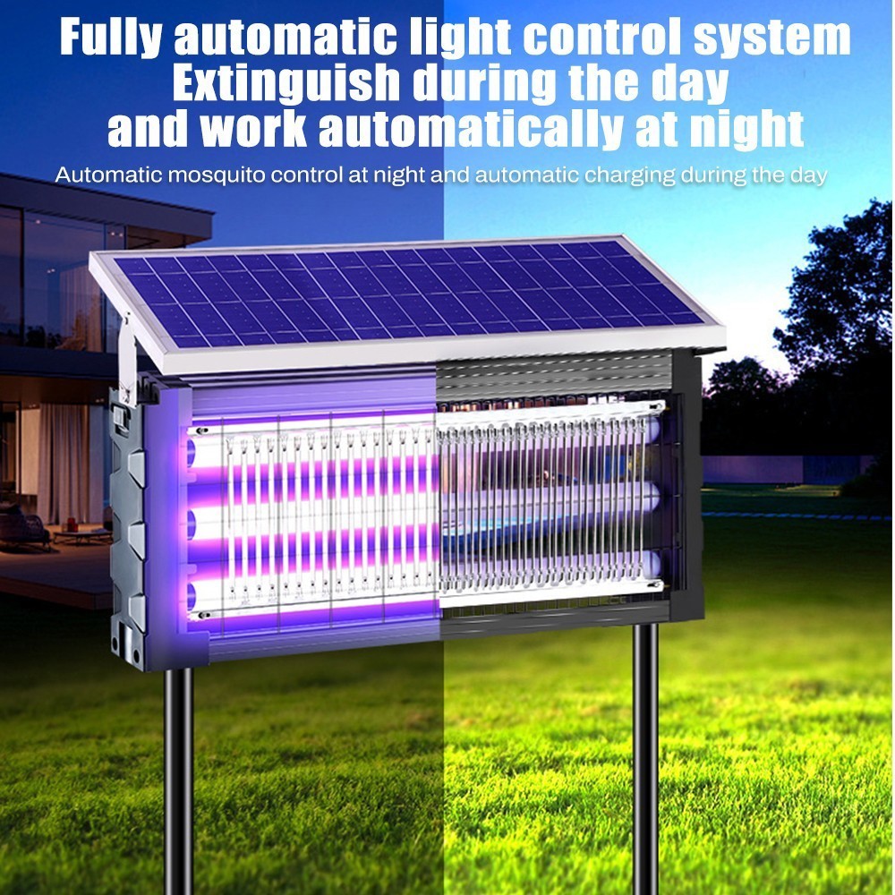 2PCS Solar Bug Zapper Outdoor 4500V Mosquito Fly Trap Insect Killer for Backyard