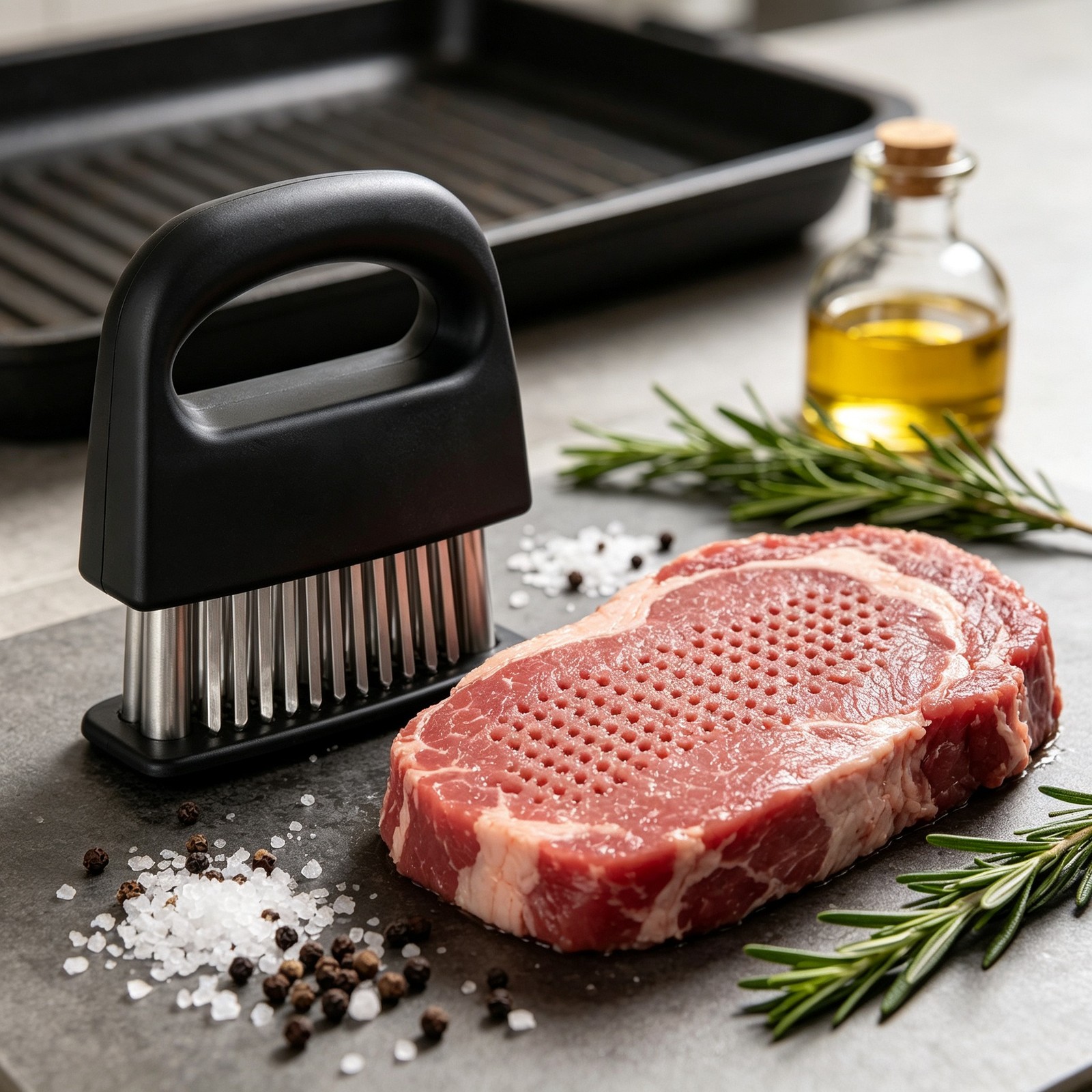1PACK Meat Tenderizer Tool Stainless Steel Needle Cooking Hammer Kitchen Tool