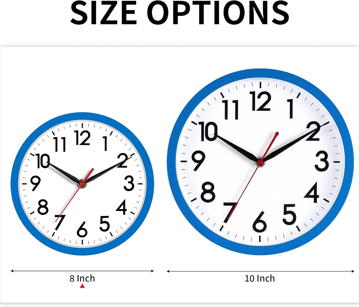 Silent Wall Clock Non-Ticking Analog Battery Operated – Home Office Kitchen Deco