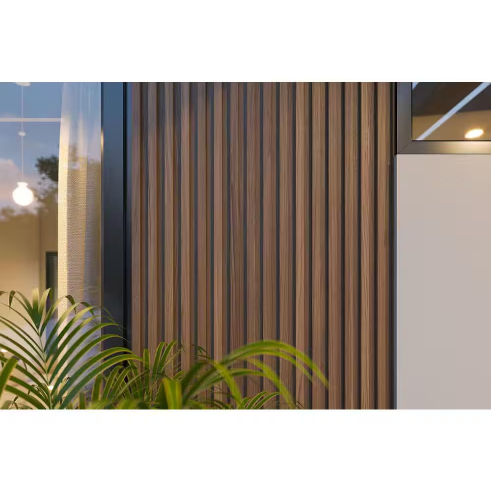9.8 In. X 107 In. X 1 In. 4 Grid Composite Cladding Siding Outdoor Wall Panel in