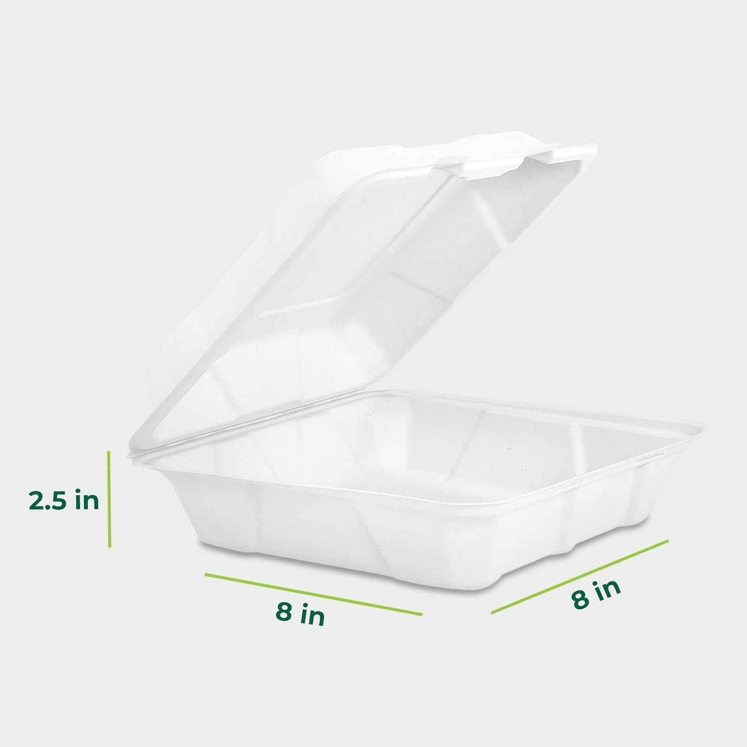 Freshware Clamshell Food Containers with Lids [8×8 200-Pack] Disposable To Go Co