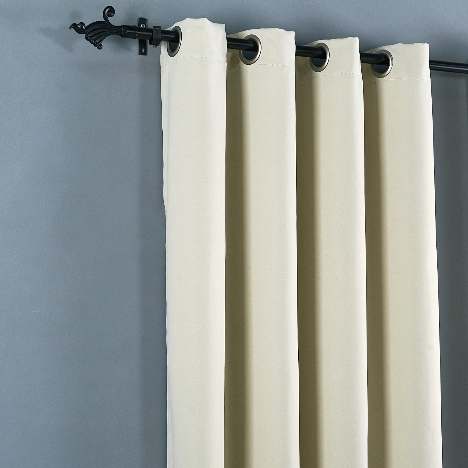 Heavy Thick Solid Grommet Panel Window Curtain Drapes Blackout 2 PC & 2 Tiebacks