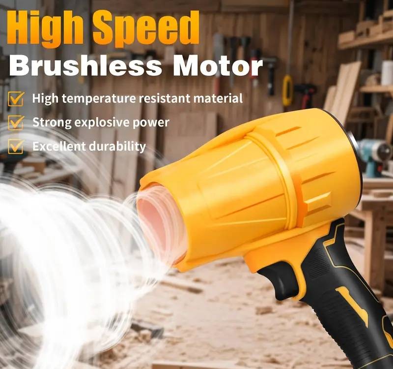 Cordless Air Jet Blower Compact Handheld Leaf Blower Turbo Fan w/ Dual Batteries