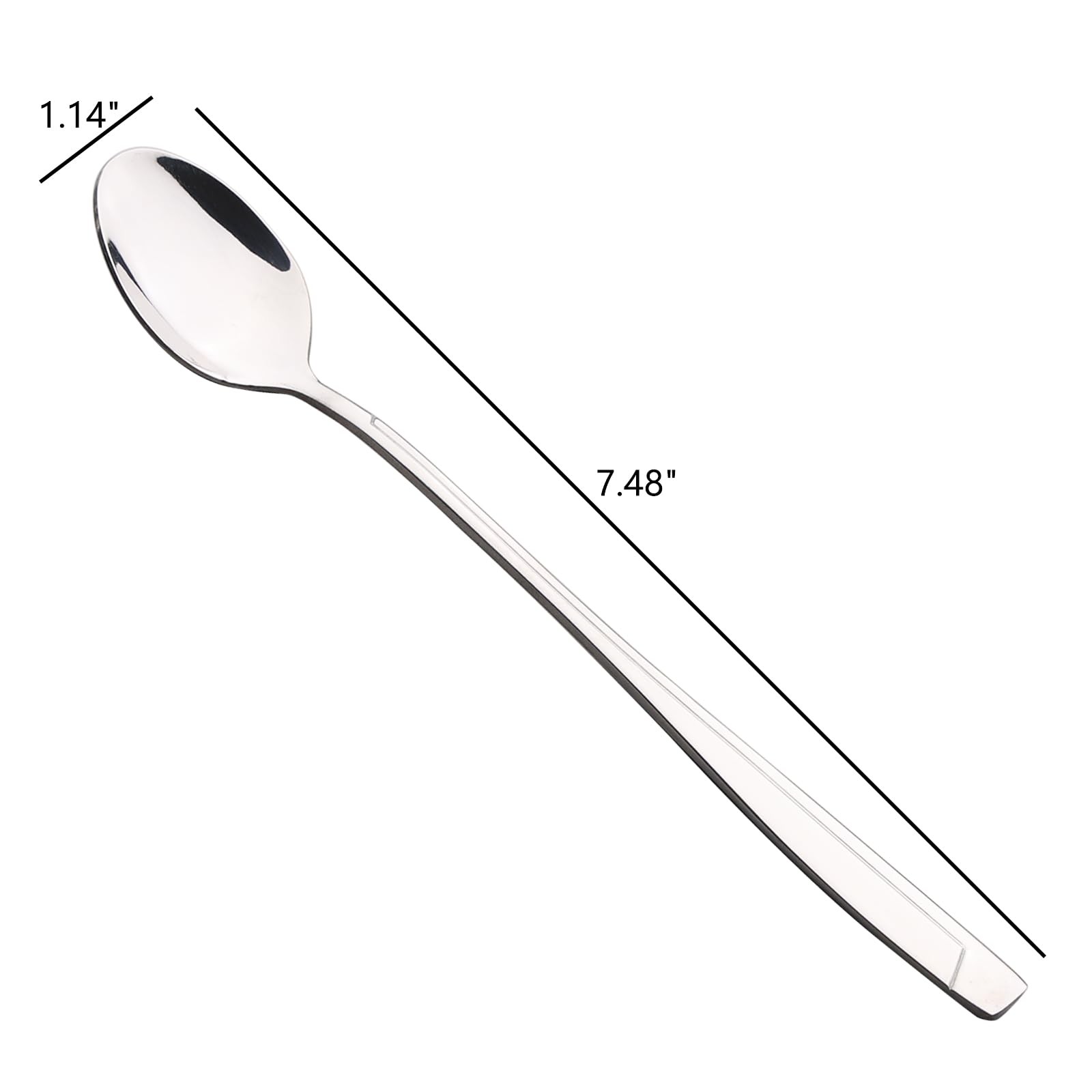 7.48 Inch Stainless Steel Ice Tea Spoons Long Handle Ice Cream Spoons 16 PCS