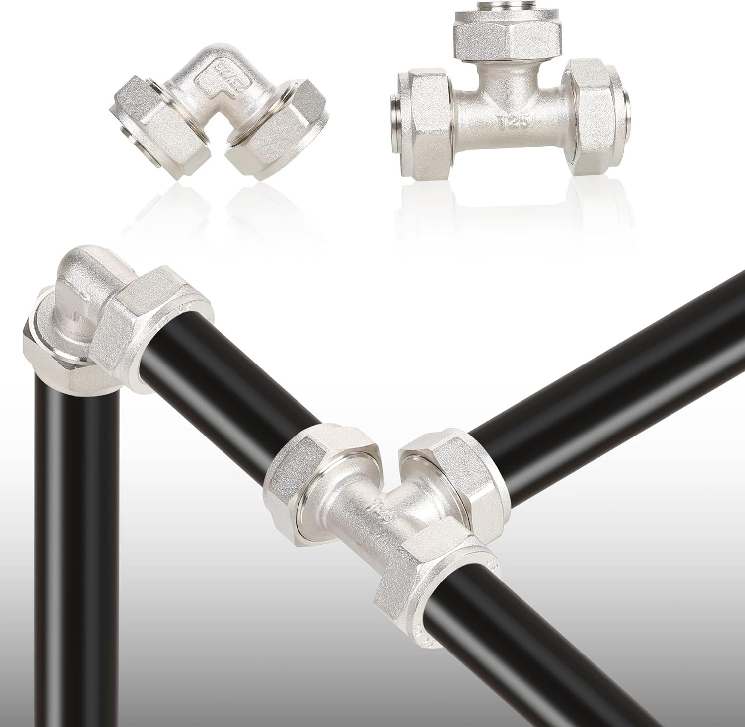 Compressed Air Piping System with 3/4 Inch X 100 Feet HDPE Tubing and Aluminum O