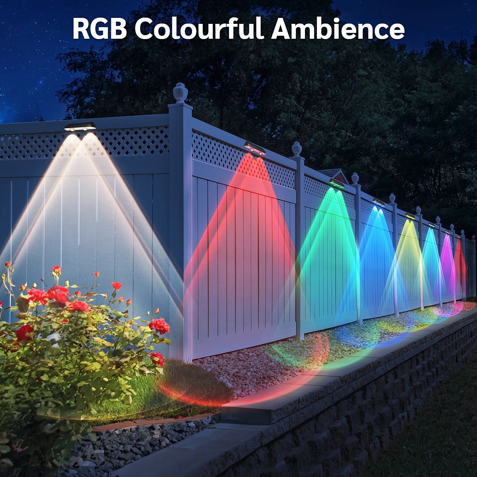LED Solar Power Fence Lights Deck Door Wall Stair Step Outdoor Garden Decor Lamp