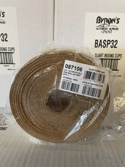 2 3/4in Wide 80 Grit PSA Sticky Longboad Sandpaper Continue Roll 25 yards USC